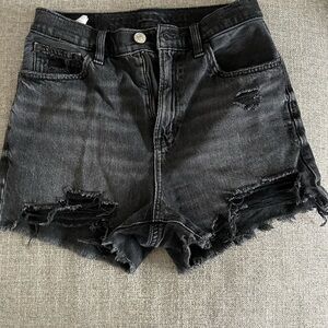 American Eagle Distressed Black Denim Shorts